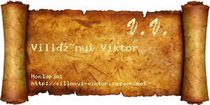 Villányi Viktor névjegykártya